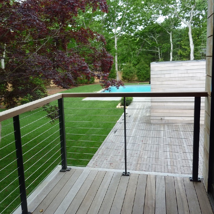 Black cable railings post design modern deck railing