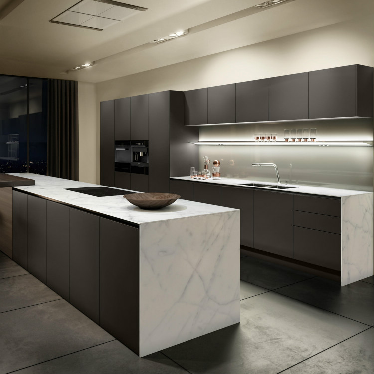 Grey Lacquer Kitchen Cabinet