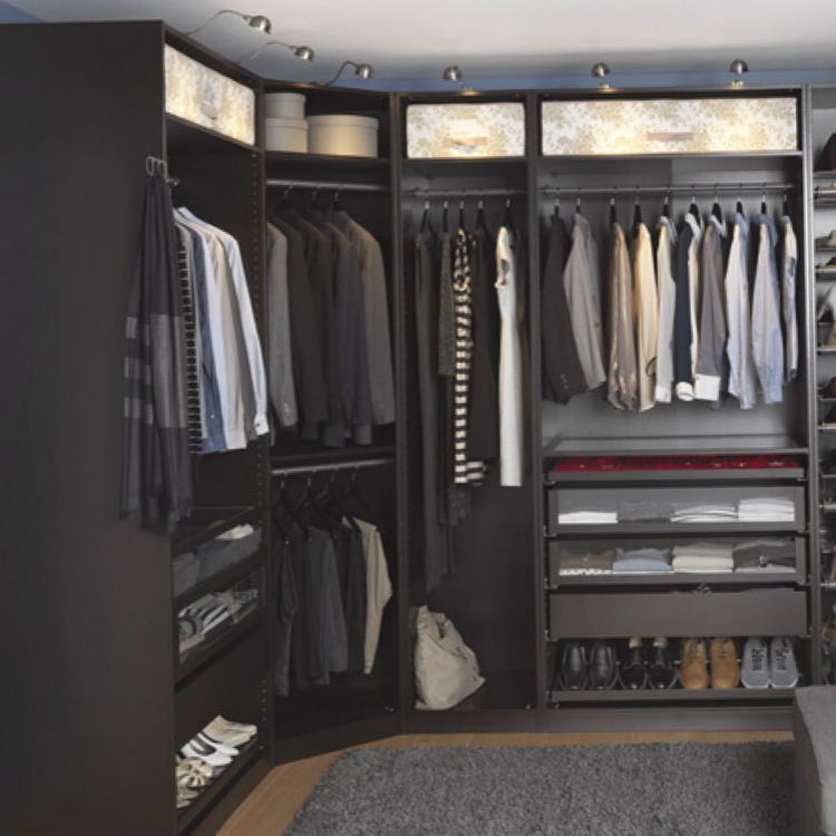 Black Melamine Walk in Closet