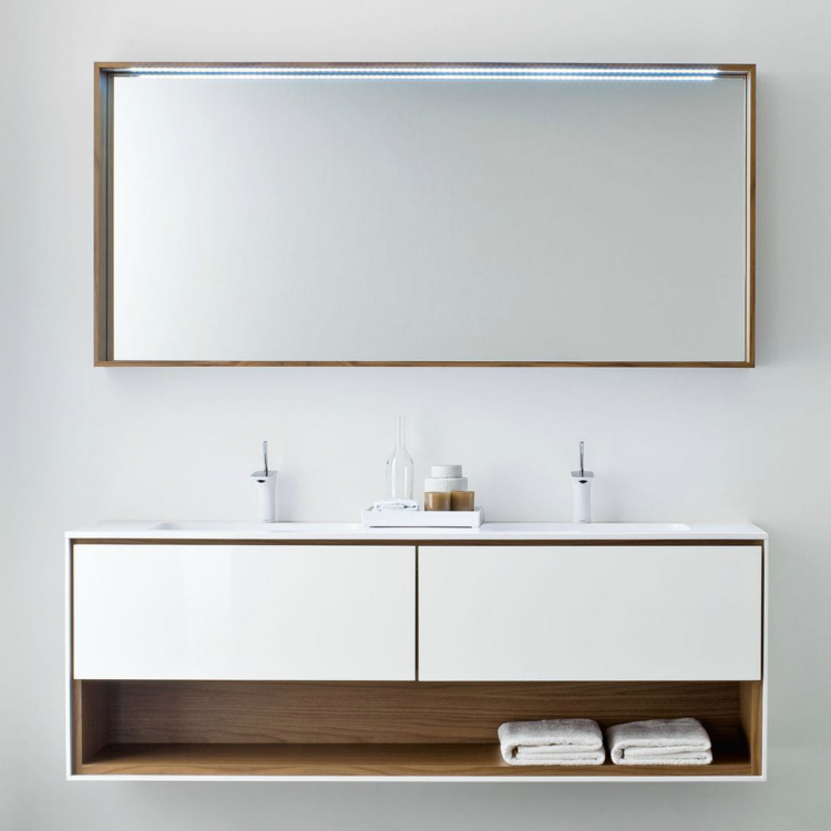 White Lacquer Customized Bathroom Vanity Cabinet