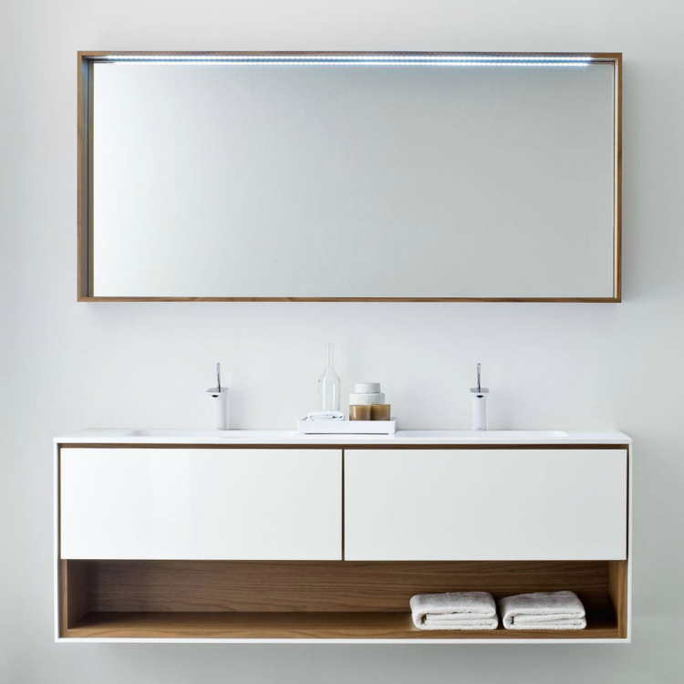 White Lacquer Customized Bathroom Vanity Cabinet
