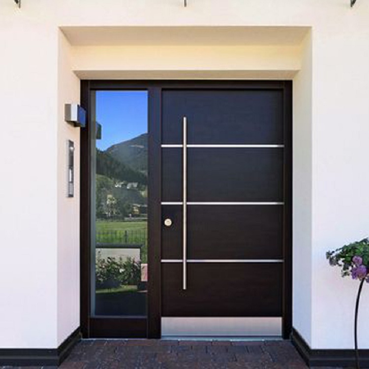 Custom Size Swing Wooden Modern Entry Pivot Entrance Doors