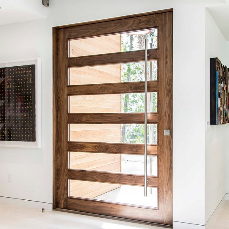 Wood glass door main entrance door cost