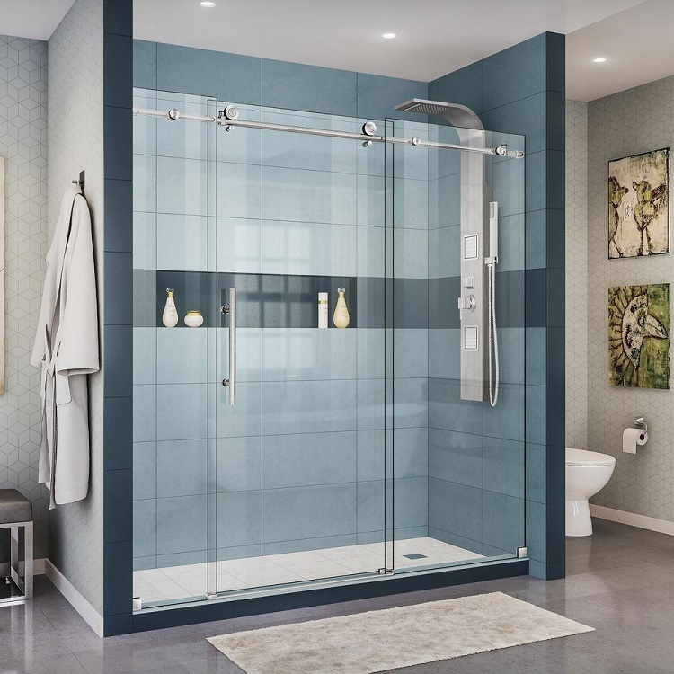 Tempered Glass Bypass Sliding Shower Door