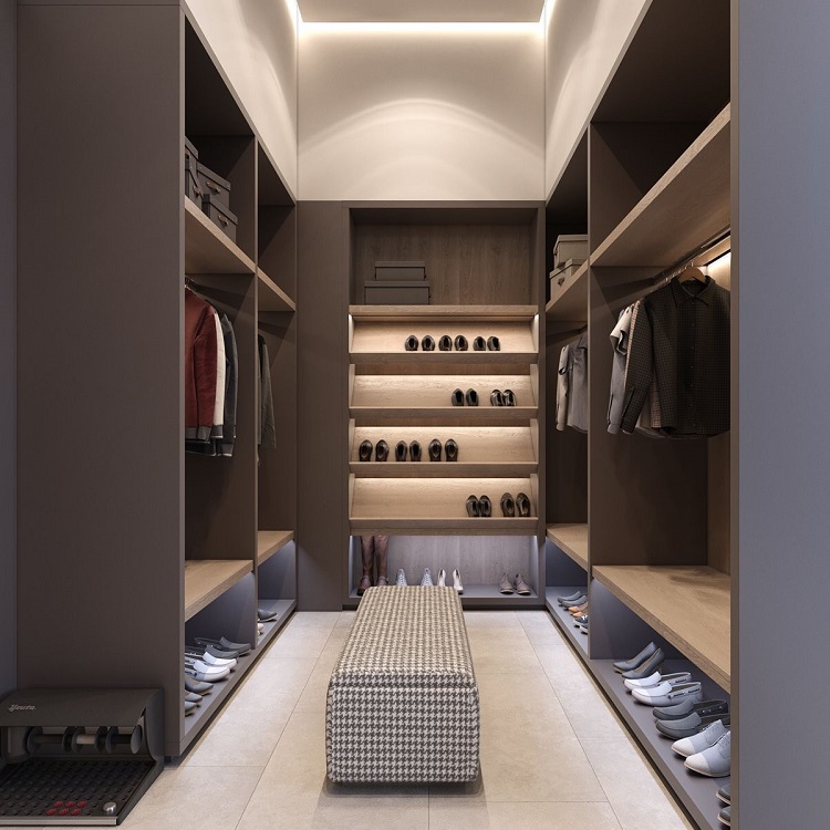 Custom made modern wood wardrobes closets designs bedroom walk in closet