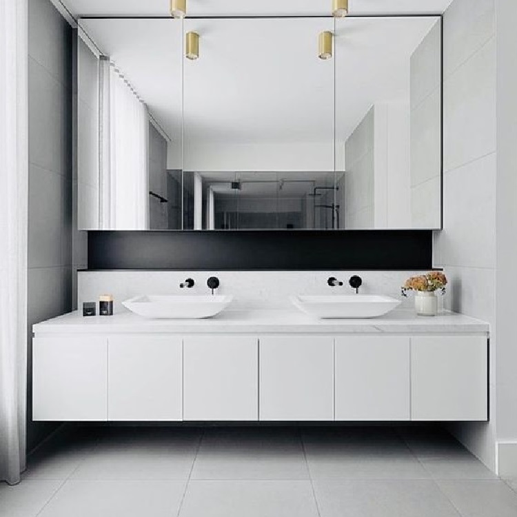 White bathroom vanity modern design 