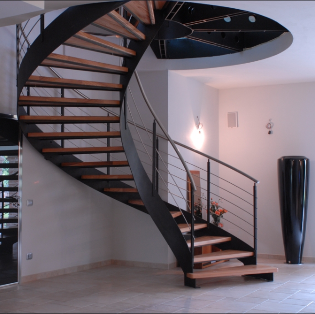 Internal residential round stairs indoor curved staircase design