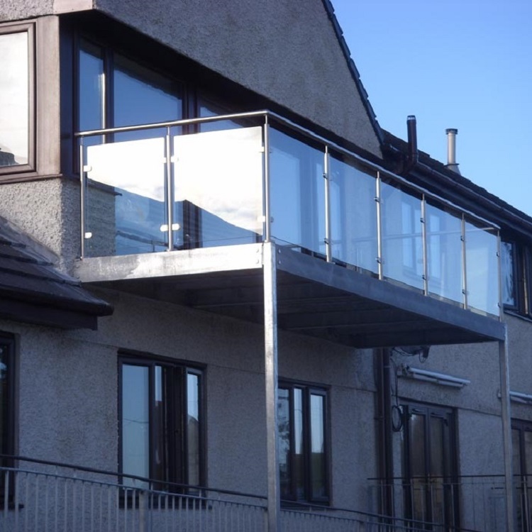 High-Rise Balcony Glass Post Railing 
