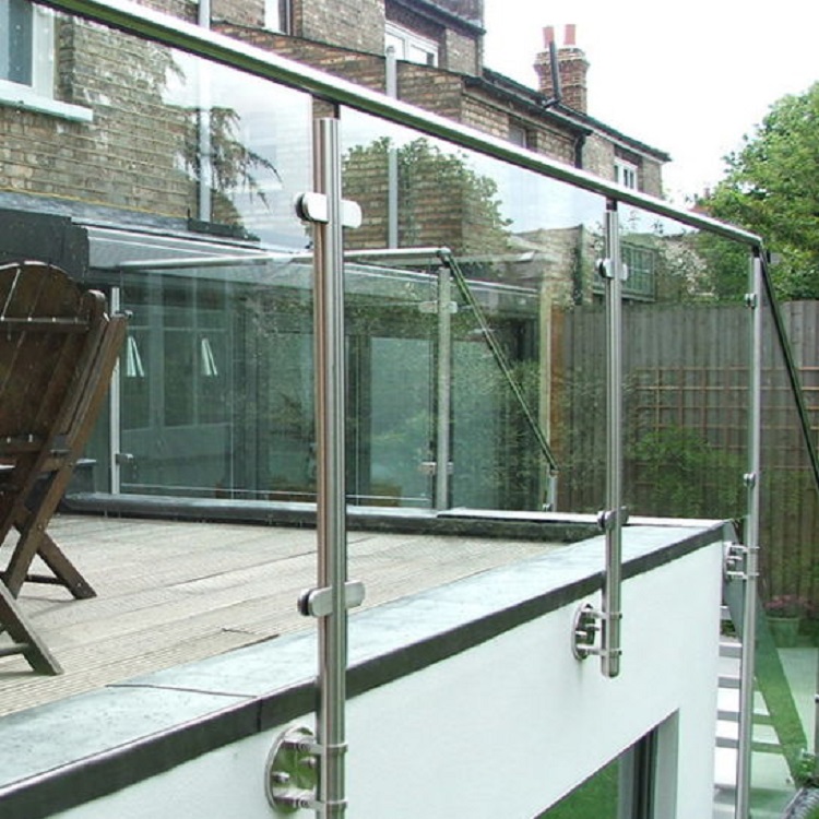 Side mounted Post Tempered Glass Railing