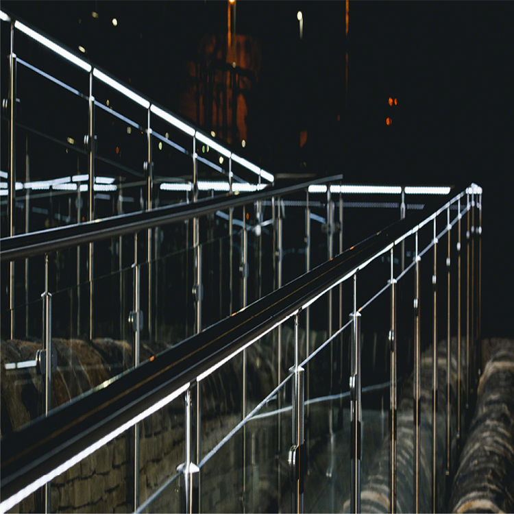 Post glass railing outdoor handrail with led light 