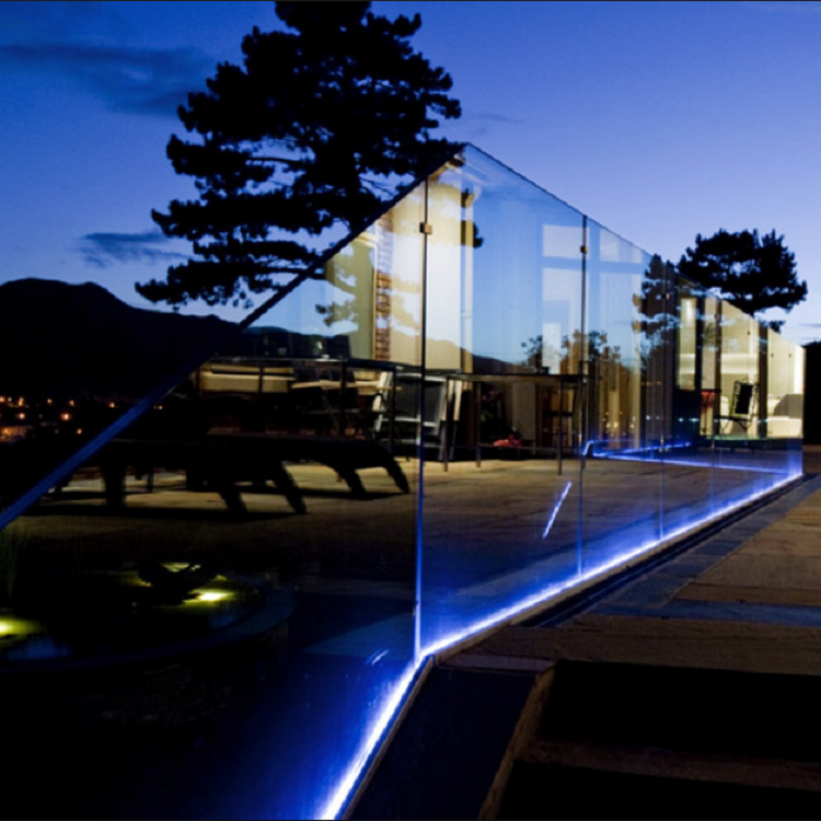 LED Glass Railing Edge-Lit LED Strip Channel ~ Model Alu-Glass 