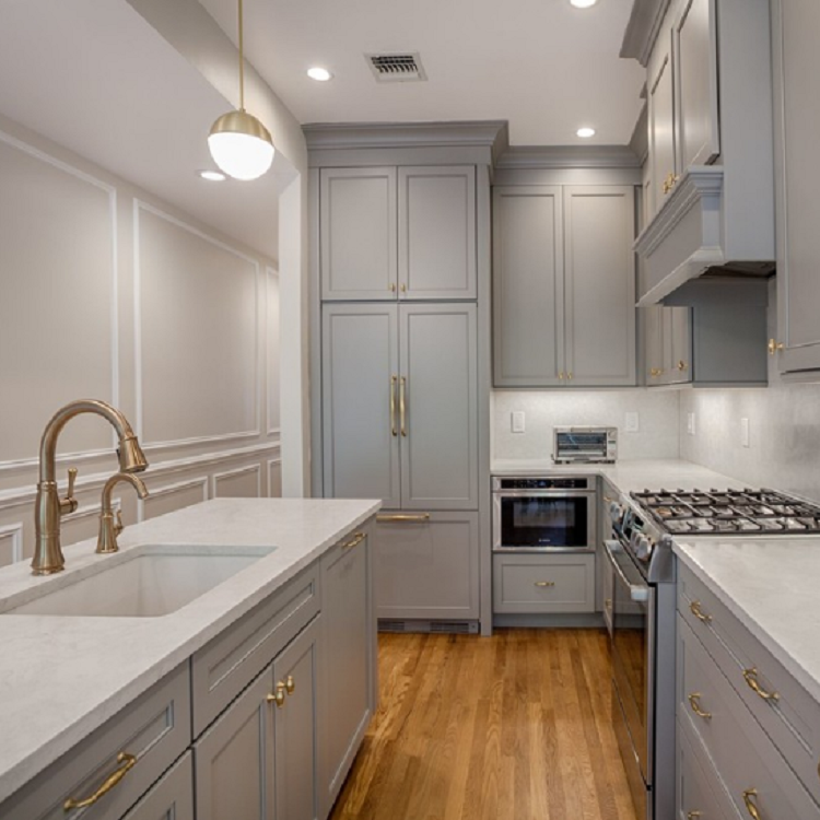 Grey shaker style kitchen cabinets solid wood kitchen cabinets with sink set