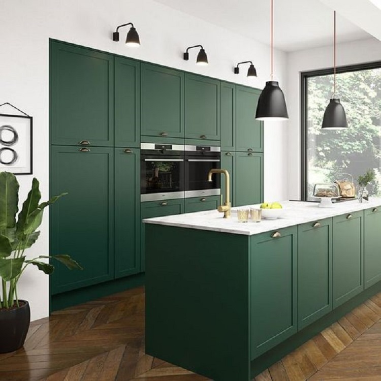 Custom home modern solid wood kitchen cabinet designs furniture for sale
