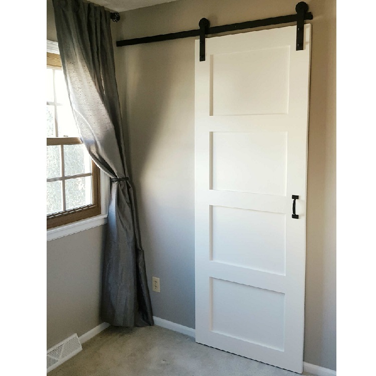 Black track&roller wood barn door 