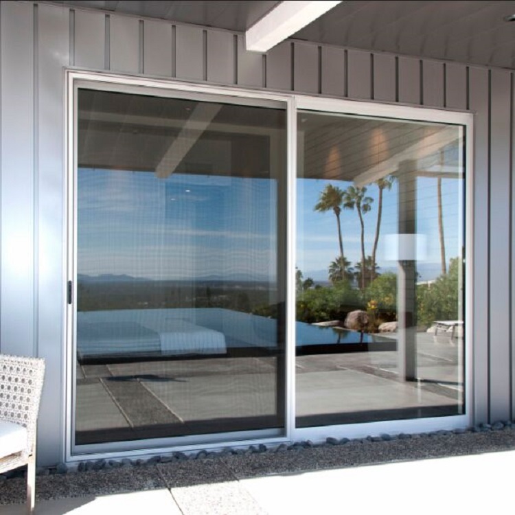 Double sliding glass aluminum door 