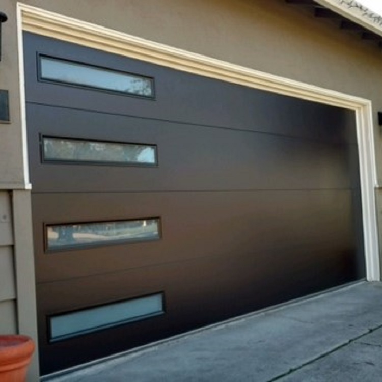 Electric Control Steel Glass Garage Door 
