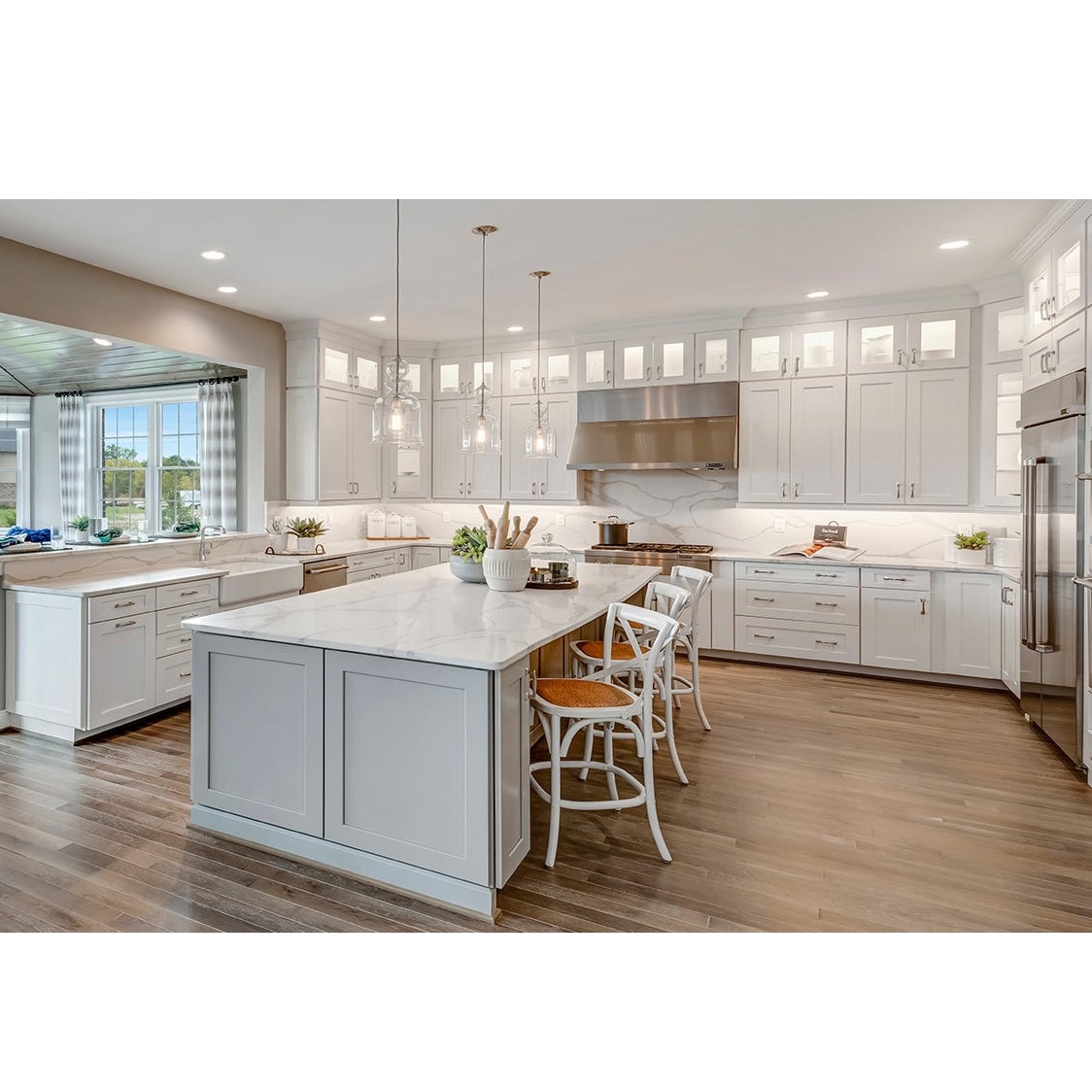 American solid wood kitchen cabinets design 